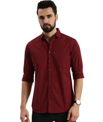 Casual Shirt (Maroon, L)