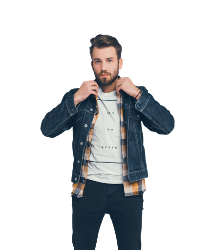 Dark Denim Jacket (White, L)