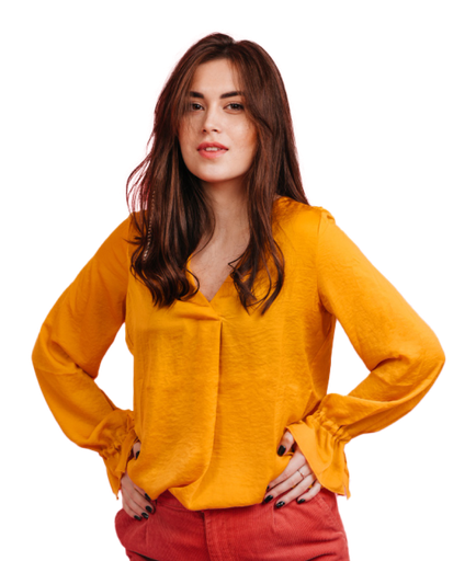 Casual Bell Sleeves (Orange, S)